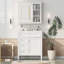 Ensemble de meuble-lavabo autoportant 30 po avec lavabo supérieur, meuble-lavabo moderne avec 2 tiroirs et un tiroir basculant, meuble-lavabo autoportant avec miroir et meuble-lavabo simple