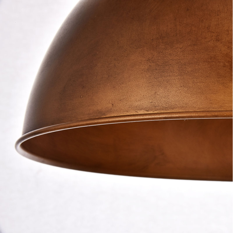 Luminaire suspendu en forme de dôme à 1 lumière Najuma, H 10 po x l 15 po x P 15 po, Laiton