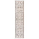 Power Loom Polyester Oriental Area Rug in Taupe/Ivory
