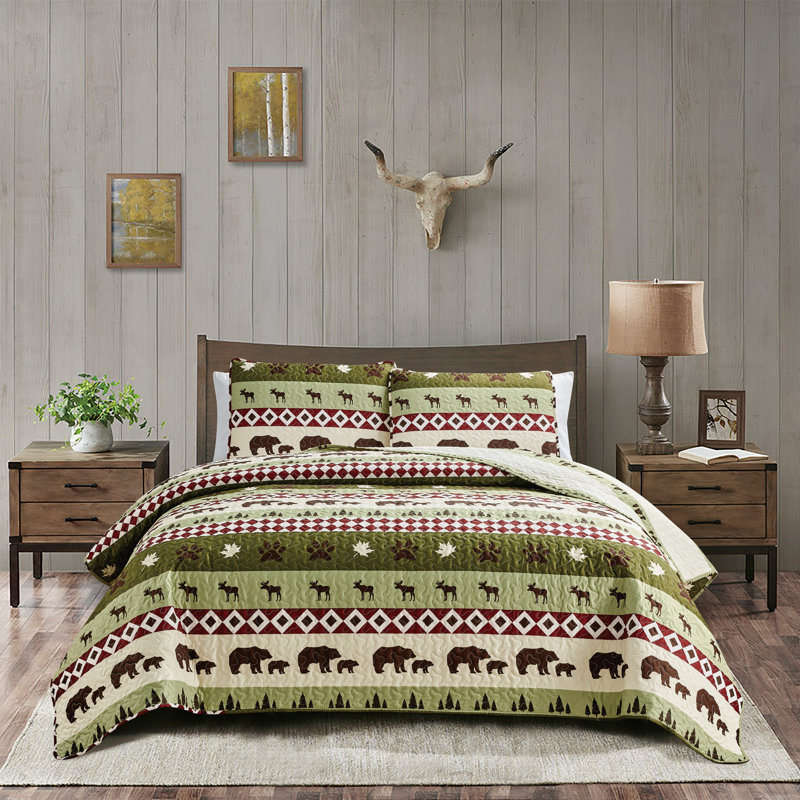 Ensemble de courtepointe 2 pièces Yosemite Quilts Green, Simple