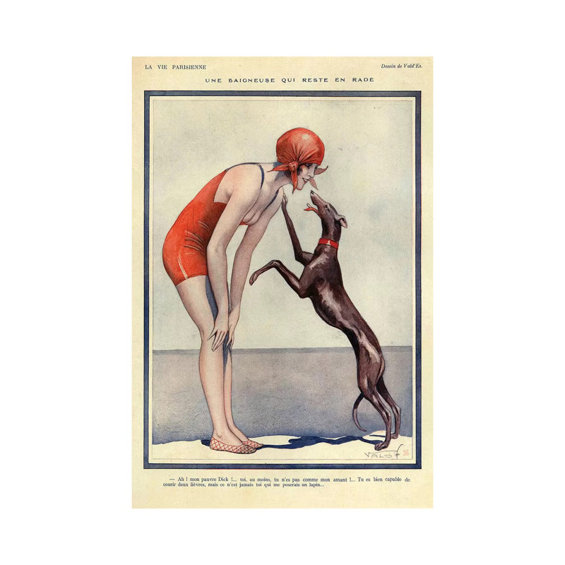 " 1925 La Vie Parisienne Magazine Plate ", Wrapped Canvas, No Matte, 12" H x 8" W x 0.75" D