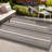 Lauchlyn Modern Double Stripe Black/Cream Indoor/Outdoor Rug-1194753346