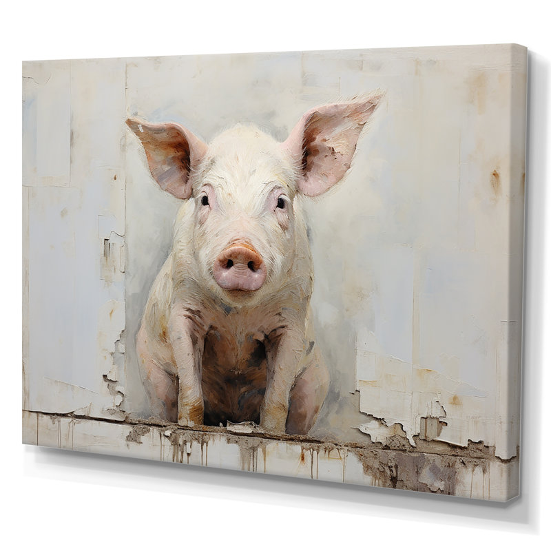 L'art des cochons, H 16 po x l 32 po x P 1 po, Toile tendue
