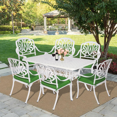 6 - Person Patio Dining Set with Rectangular Table , Cushions Included
