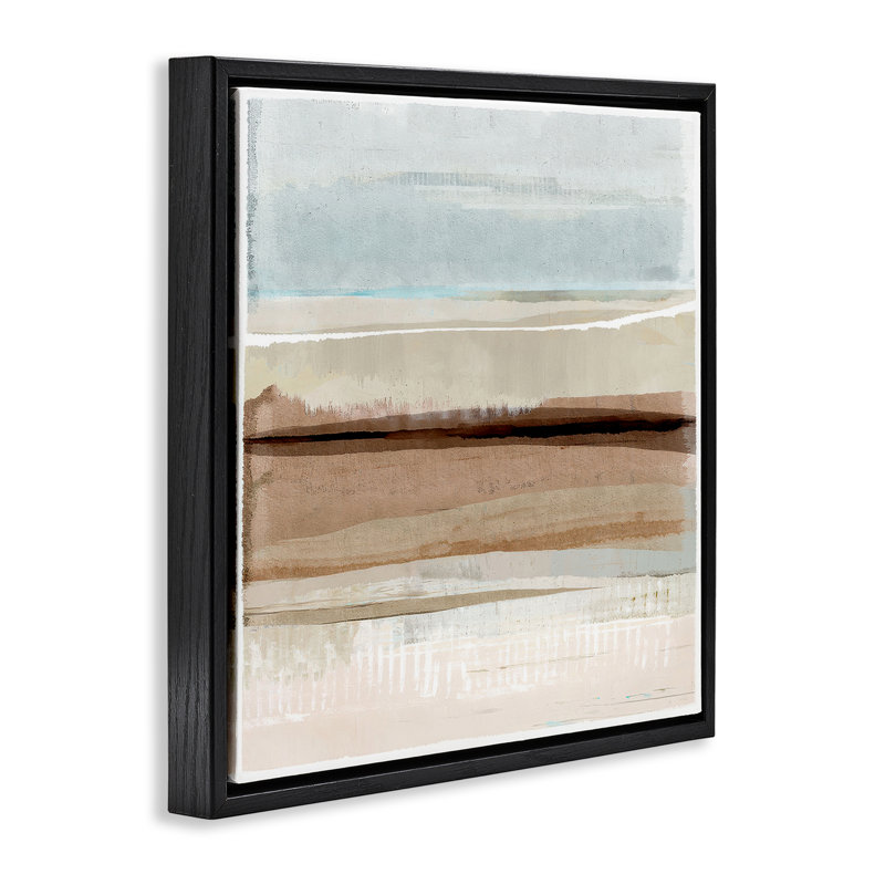 «Winter Sands» par Flora Kouta, Cadre flottant noir de jais, H 25 po x l 25 po
