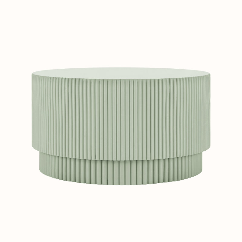 Nordic style coffee table with sturdy round base, Light Green
