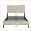 Structure de lit plateforme pleine grandeur en métal avec station de charge, beige sans bruit, aucun sommier nécessaire pour la chambre à coucher