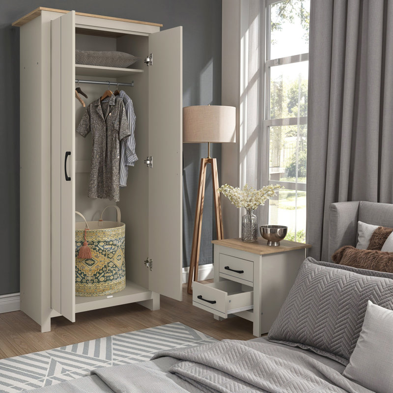 Limestone Shine Bedroom Pair, Light Grey/Reviera Eichi