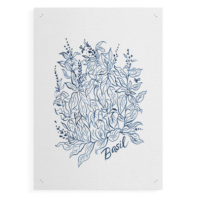 Summer Herb Garden Sketches I -Canvas Print Only - NOT FRAMED