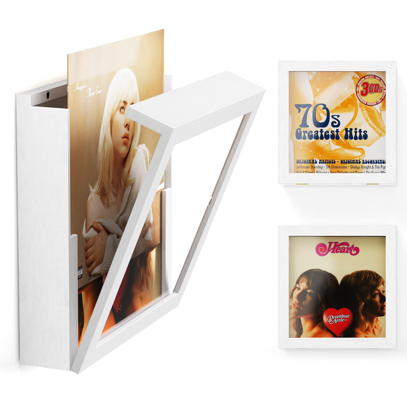 2 Pack Vinyl Record Frame, Album Frames For Display Up To 20 Records For 12x12 Inch Lp Album Cover, Black