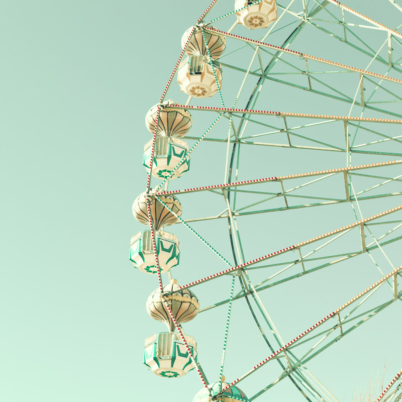 Vintage ferris wheel 1 Piece Wrapped Canvas Wall Art, 30cm H x 30cm W x 3.8cm D