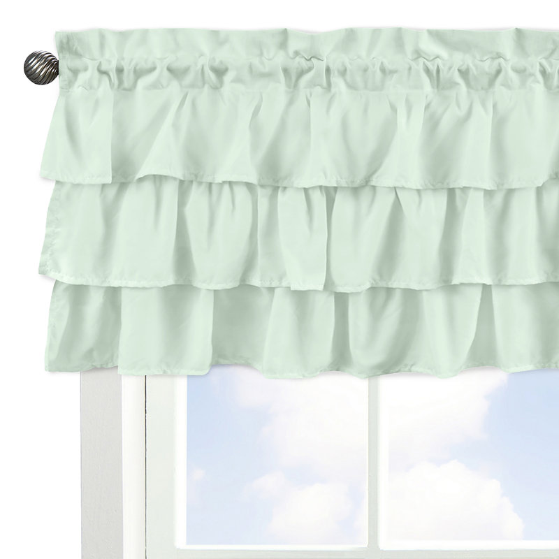 Cantonnière à volants de couleur unie à volants 54 po, Menthe