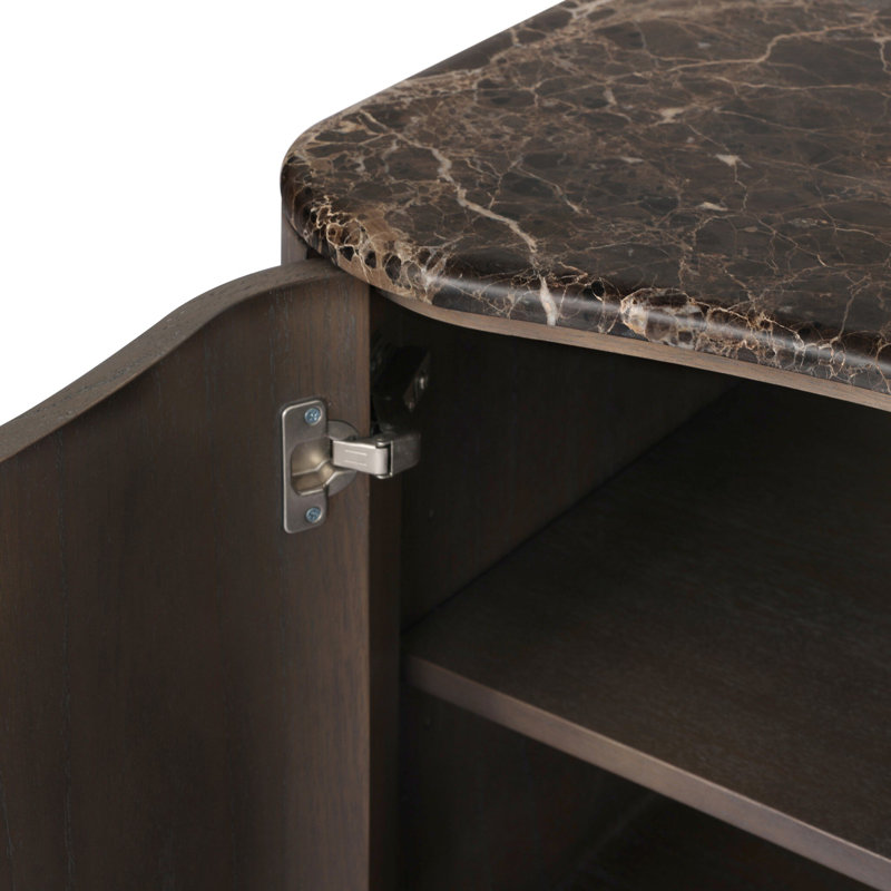 Boa Nightstand-Sandy Mindi Veneer, Espresso Mindi Veneer