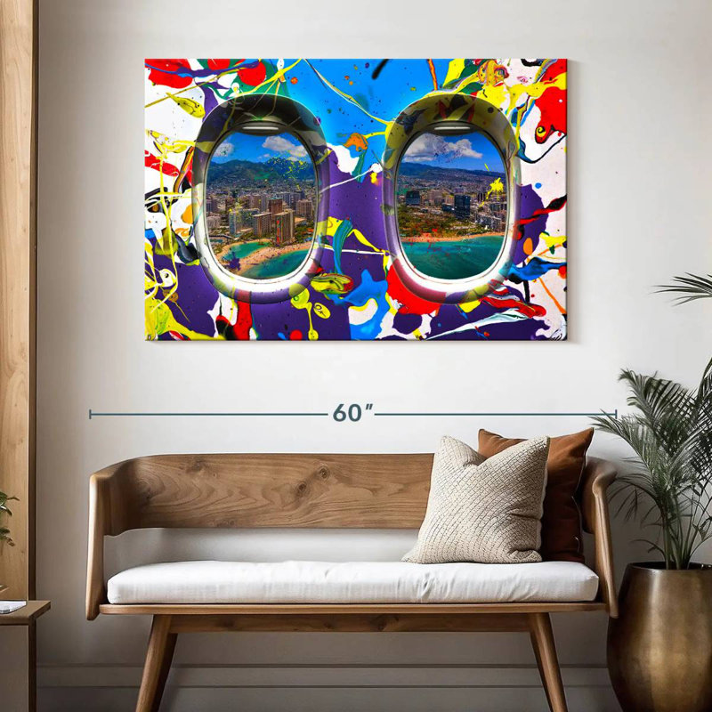 Mehar Abstract Airplane Window, 32" H x 48" W