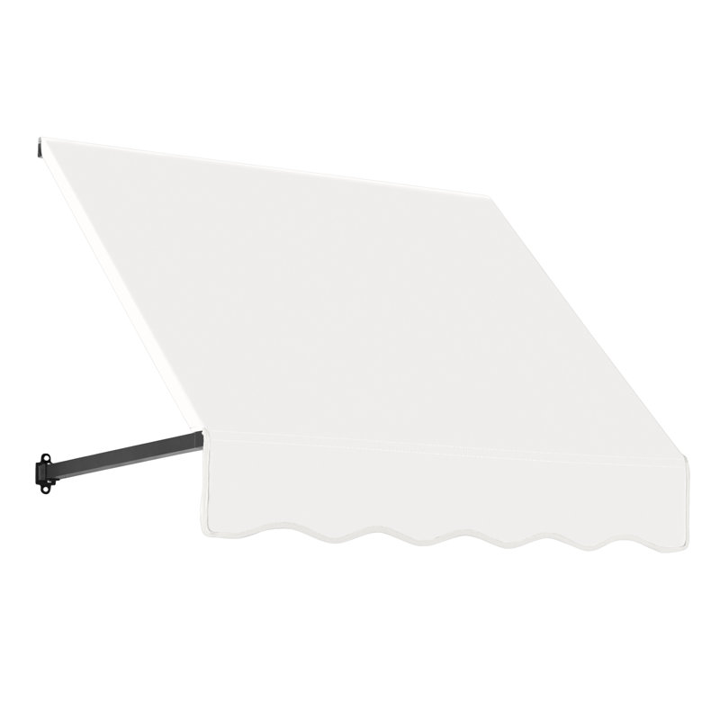 Auvent fixe en tissu acrylique rétro Awntech Dallas, H 18 po x l 40,25 po x P 36 po, Blanc