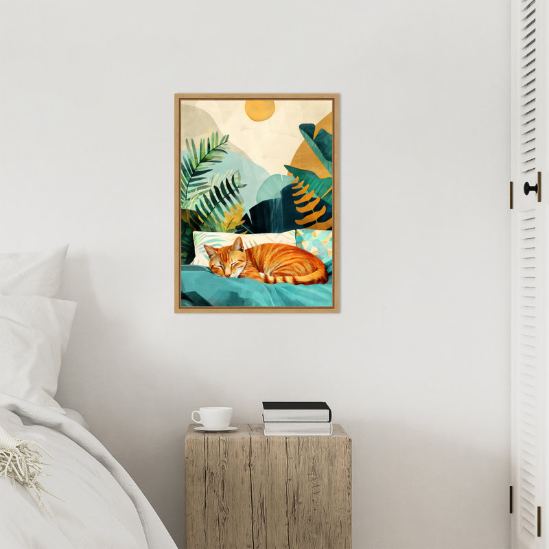 «Cats Life Nap» par Ilora, reproduction d'art sur toile encadrée, H 24 po x l 18 po