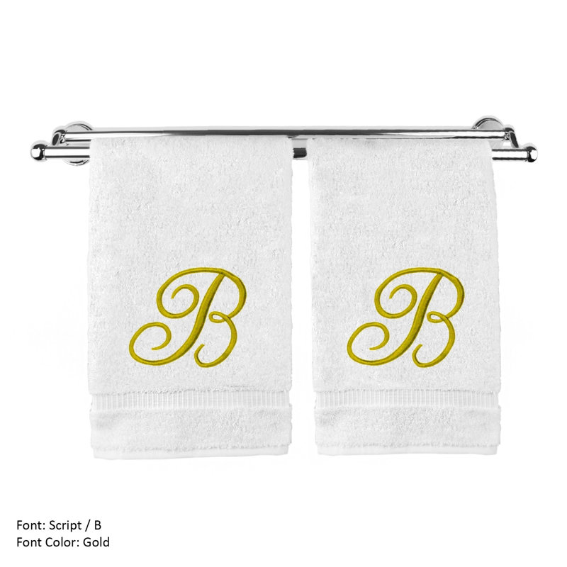 Super Plush Hand Towel, White/Gold, B
