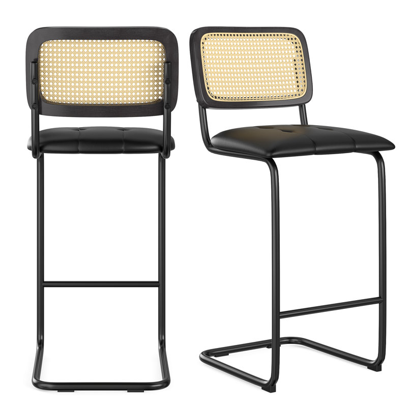 Tabouret de bar et de comptoir Baur, Noir, Noir, Tabouret de bar (siège d'une hauteur de 30 po)
