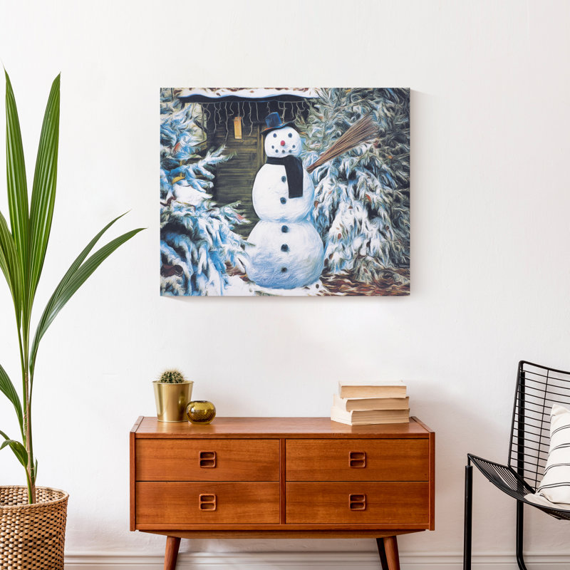 «Winter Snowman», impression sur toile tendue