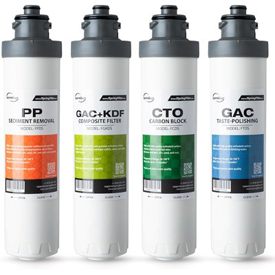 iSpring F4DS 6-Month Replacement Supply Filter Cartridge Pack Set for DS4B & DS4S, Sediment Filter, Compound Filter, Carbon Block Filter and Post Carbon Filter (Pack of 1)