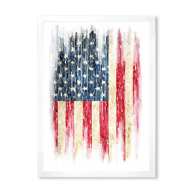 American Flag Grunge " American Flag Grunge " Painting Print