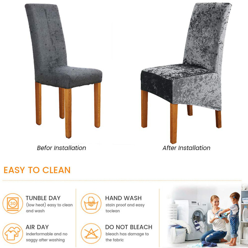 Dining Chair Slipcover, Dark Gray