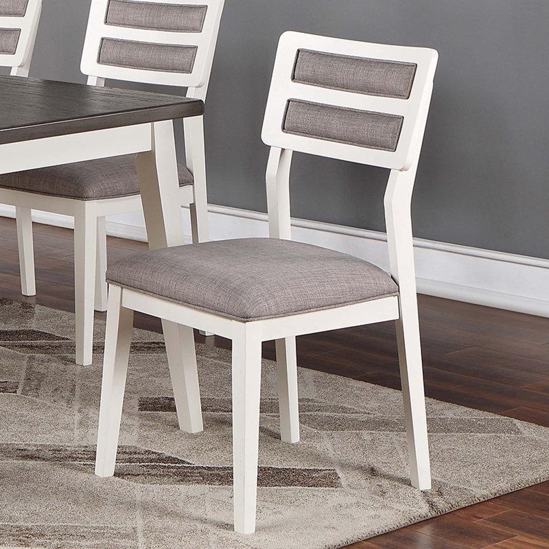 Ensemble de 2 chaises de salle à manger rembourrées, Blanc