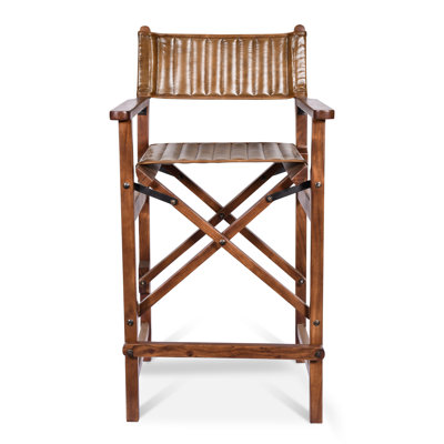 Upholstered Counter Stool with Metal Frame