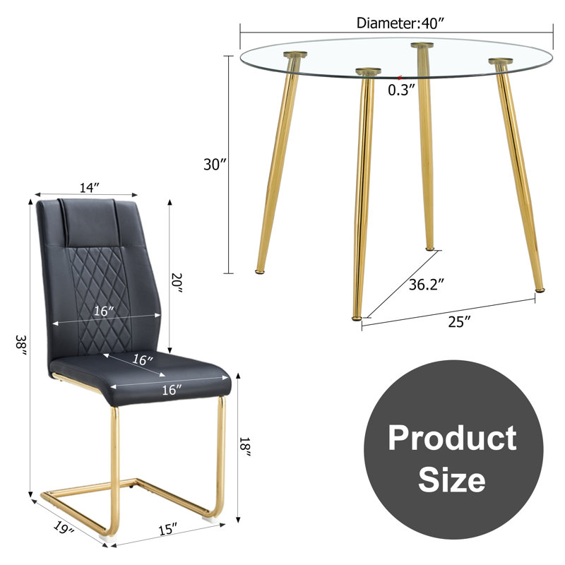 Ensemble de table de salle à manger moderne avec plateau en verre au design élégant, idéal pour les petites salles à manger