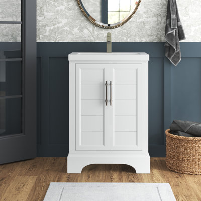 Vannes 24" Single Sink Freestanding Bathroom Vanity with Ceramic Top 