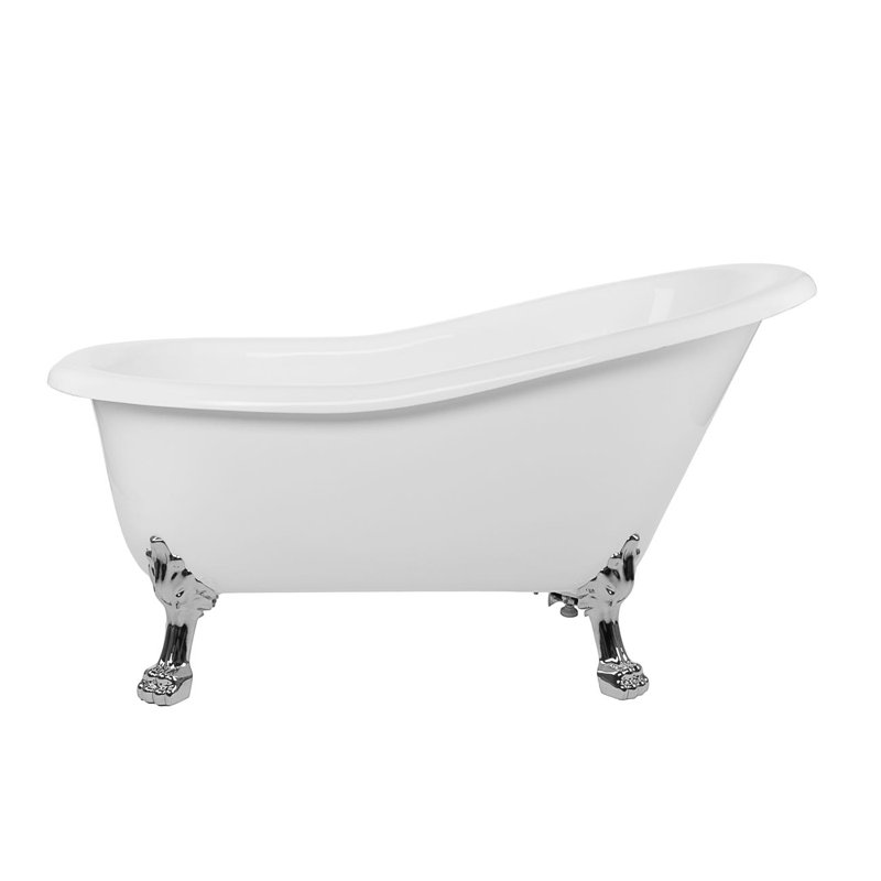 Paris 57'' x 28'' Soaking Acrylic Bathtub, Chrome