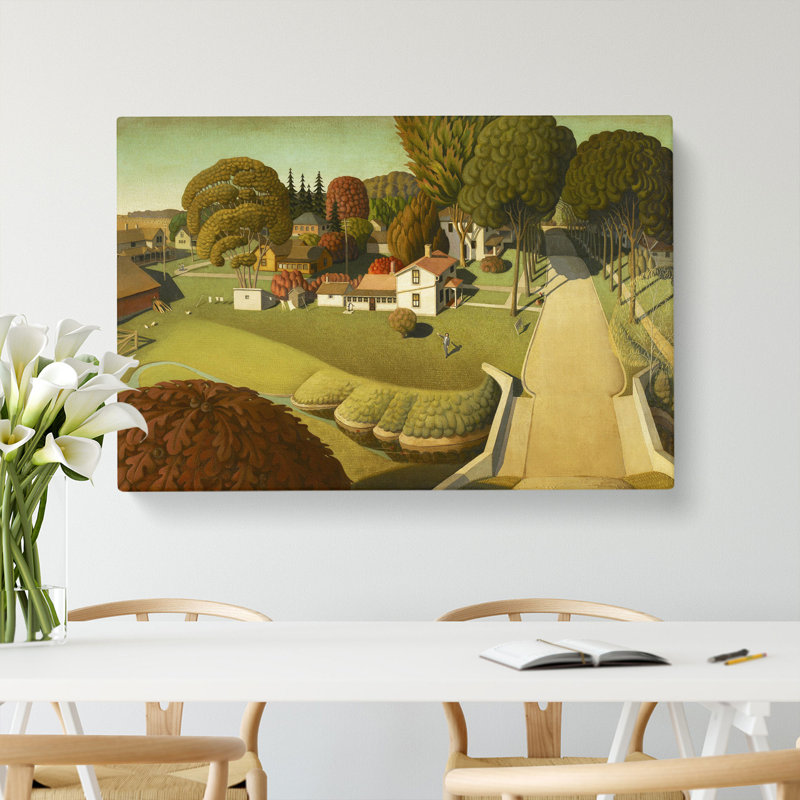 The Birthplace Of Herbert Hoover by Grant Wood - Wrapped Canvas Painting, 40cm H x 60cm W x 3cm D