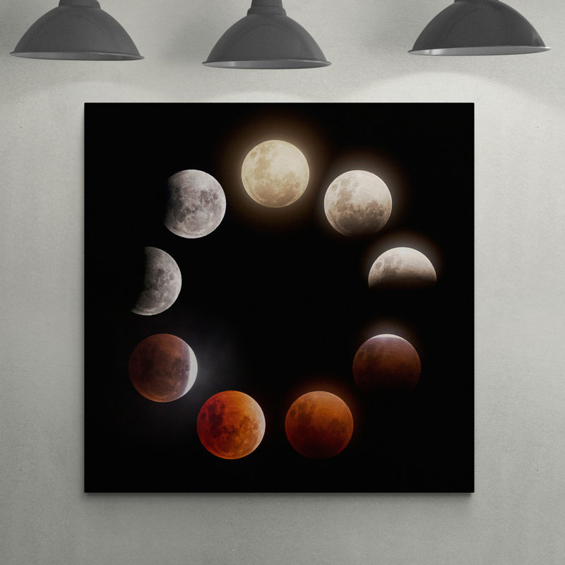 The Moon Lunar Eclipse - Wrapped Canvas Print, 30" H x 30" W x 4" D
