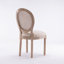 Ensemble de 2 chaises de salle à manger en tissu de style français avec cadre en bois massif et dossier en rotin, beige