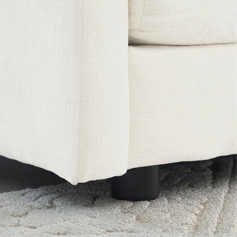 Chaise d'appoint moderne avec repose-pieds, Blanc