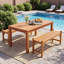  Banc d'extérieur 40 po, banc de jardin pour 2 personnes avec siège profilé à lattes, banc en bois massif 40 po