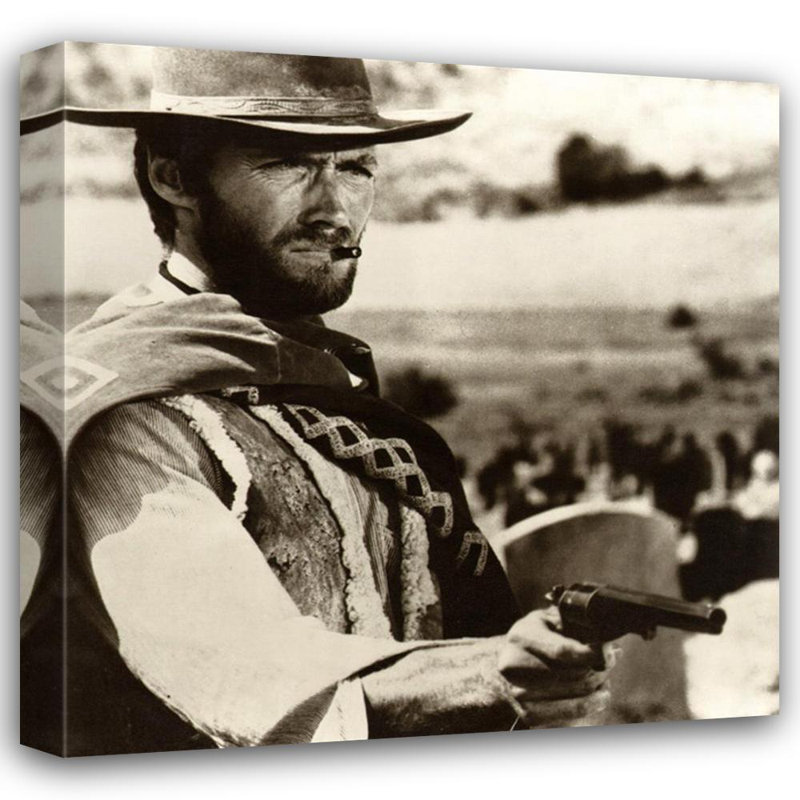 Clint Eastwood dans The Good, the Bad, the affreux, H 15 po x l 15 po