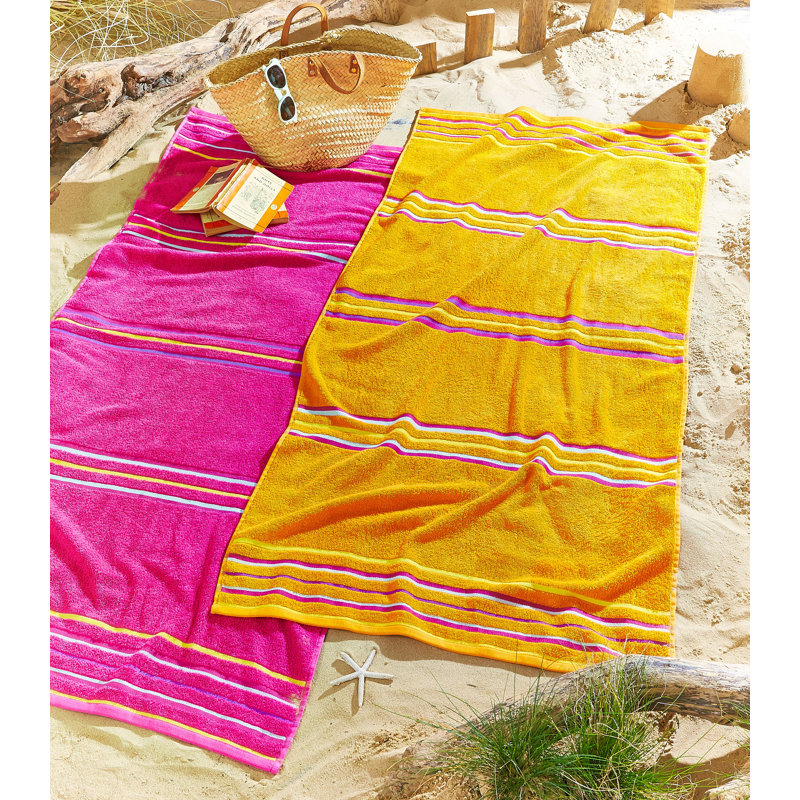Rainbow 100% Beach Towel, Pink/Orange