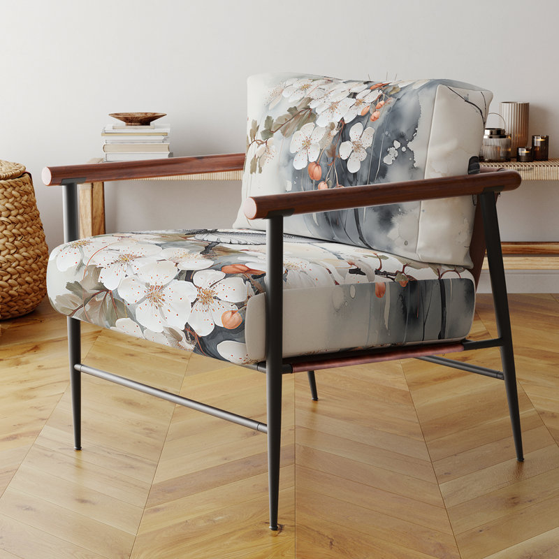 Chaise avec accoudoirs rembourrée Asian Art