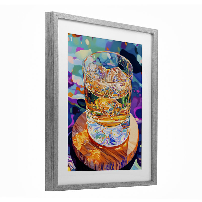 «Ice Cold Glass Reflections», reproduction encadrée sous verre, design by Creative Studio, 16 x 13
