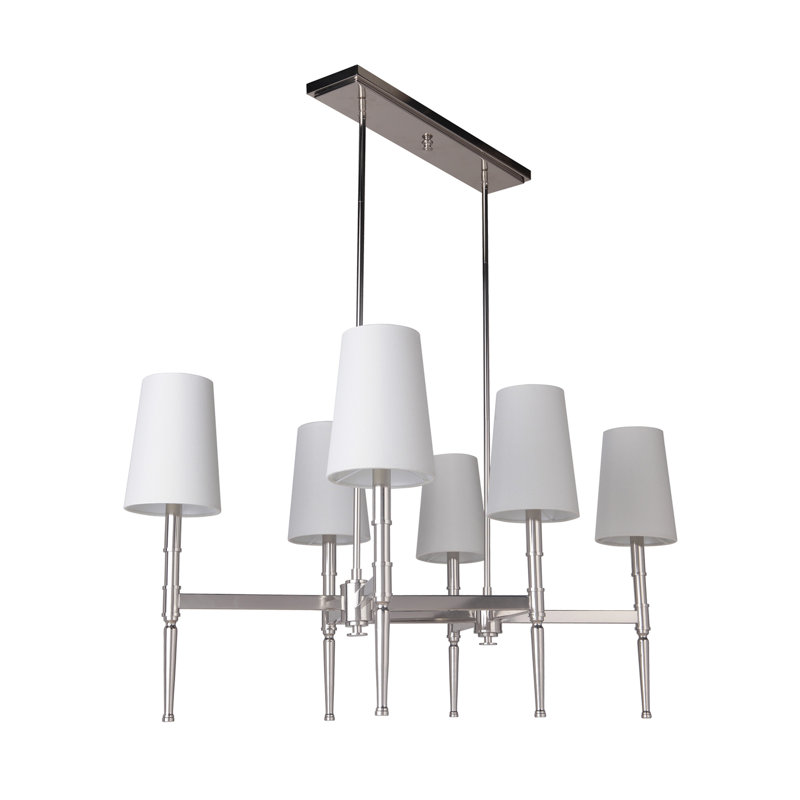 Lustree linéaire 6 lumières spoutnik modern Quinlan, Nickel poli