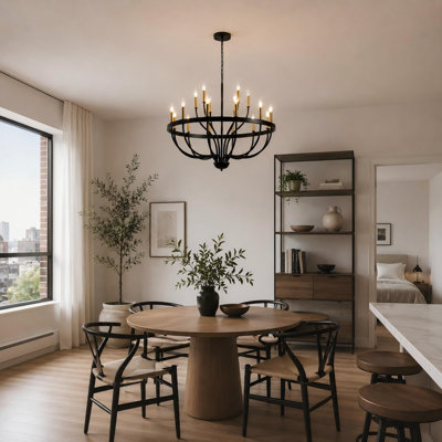 Lustre noir 18 lumières 