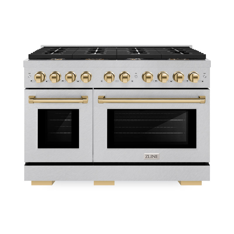 ZLINE Autograph 48" Paramount Dual Fuel DuraSnow® Range w/ White & Black Accents (SDRSZ-WM-48-MB), Stainless Steel