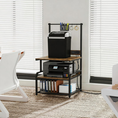 3D Printer Stand with Filament Storage, Heavy Duty 3D Printer Table with Charging Station