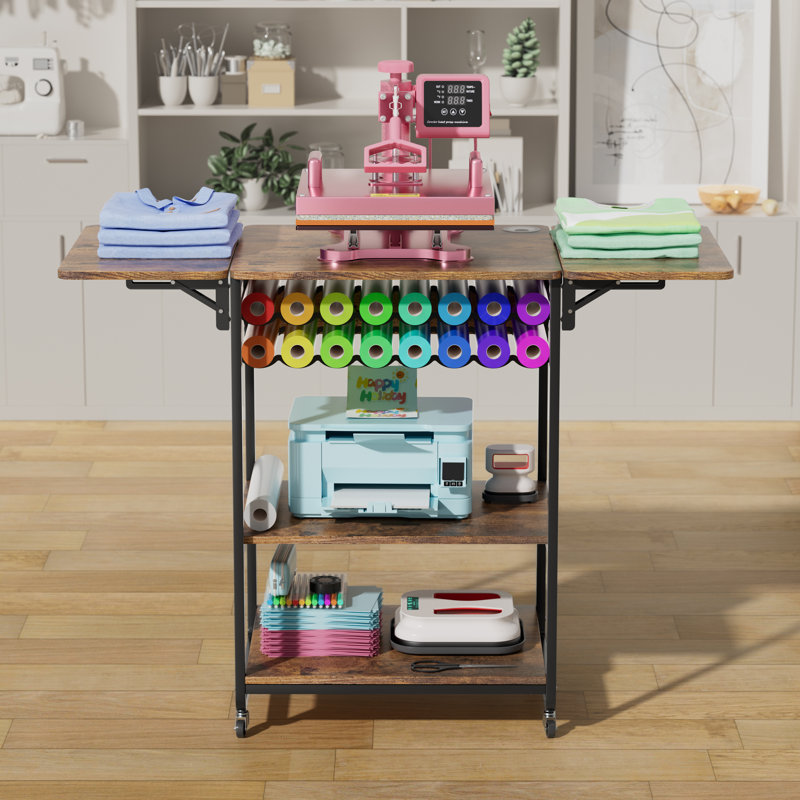 46.5" x 19.7" Foldable Craft Table with Wheels