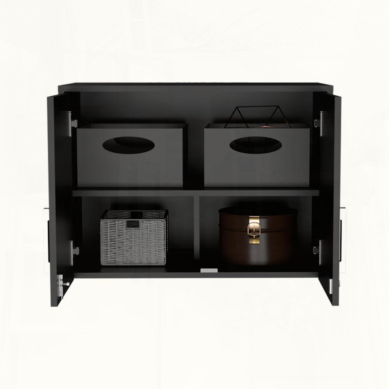 Armoire de rangement murale avec trois tablettes et serrure