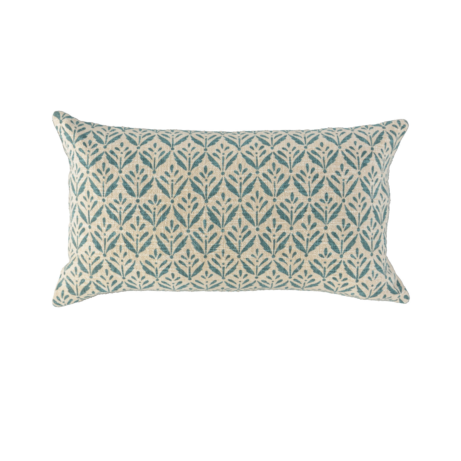 Cotton Lumbar Pillow, Teal, Down Blend