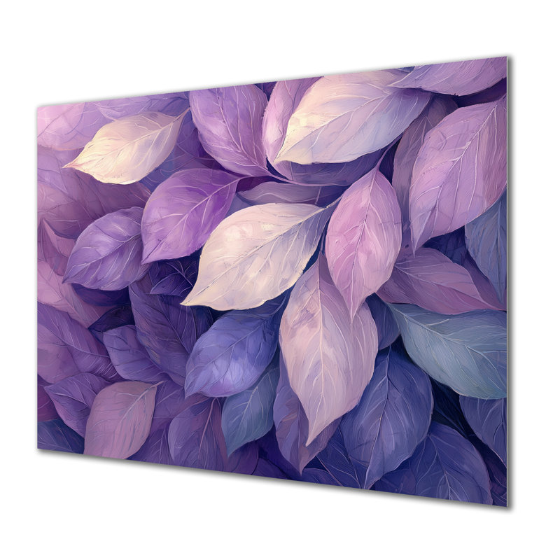 Feuilles lilas Canopée de la forêt II - Feuilles, impressions métalliques, H 12 po x l 20 po