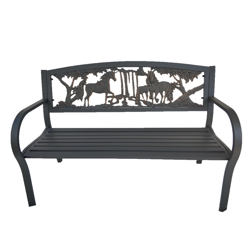 Unicorn Themed Steel and Cast Iron Bench