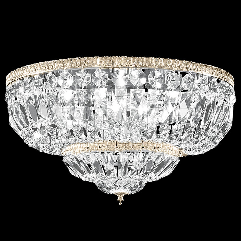 Plafonnier encastré en cristal, Or